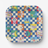 Kleurrijke LOONEY TUNES™ Checker Toss Pattern Papieren Bordje (Voorkant)