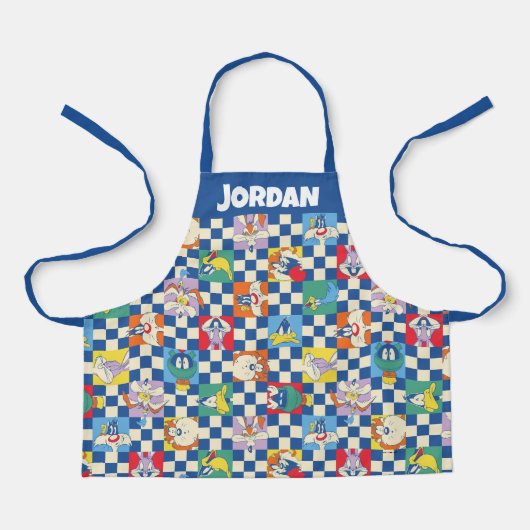 Kleurrijke LOONEY TUNES™ Checker Toss Pattern Schort (Voorkant)