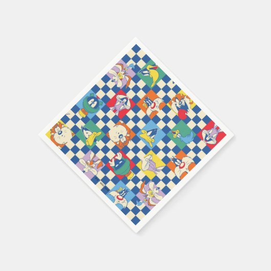 Kleurrijke LOONEY TUNES™ Checker Toss Pattern Servet (Hoek)