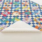 Kleurrijke LOONEY TUNES™ Checker Toss Pattern Sherpa Deken (3/4)
