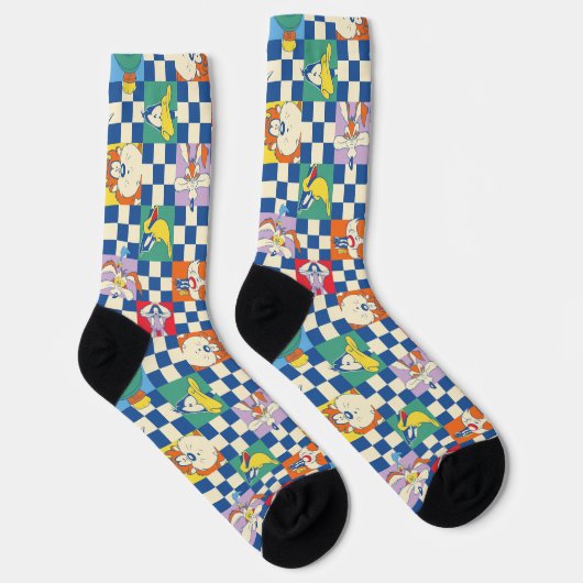 Kleurrijke LOONEY TUNES™ Checker Toss Pattern Sokken (Rechts)