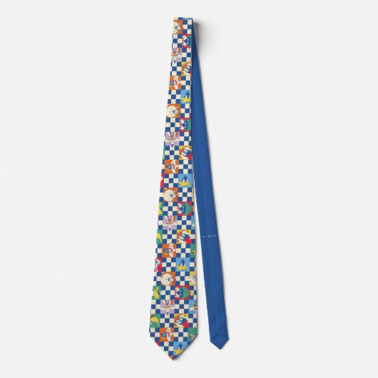 Kleurrijke LOONEY TUNES™ Checker Toss Pattern Stropdas (Voorkant)
