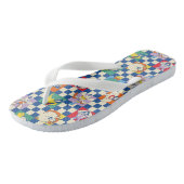 Kleurrijke LOONEY TUNES™ Checker Toss Pattern Teenslippers (Schuin)