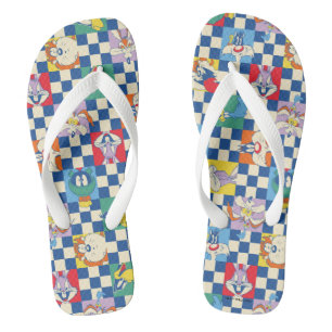 Kleurrijke LOONEY TUNES™ Checker Toss Pattern Teenslippers