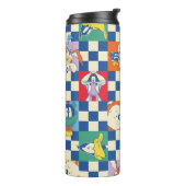 Kleurrijke LOONEY TUNES™ Checker Toss Pattern Thermosbeker (Gedraaid links)