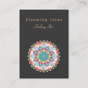 Kleurrijke Lotus Bloem Mandala Healing Arts Visitekaartje