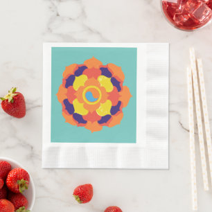Kleurrijke Lotus Bloem Yin & Yang Mandala Servet