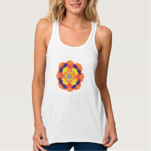 Kleurrijke Lotus Bloem Yin & Yang Mandala Tanktop