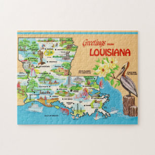 Kleurrijke Louisiana vintage 11x14 Legpuzzel