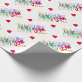 Kleurrijke LOVE Cadeaupapier (Hoek)