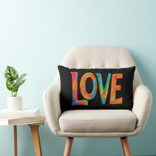 Kleurrijke Love Word Lumbar Sierkussen Kussen