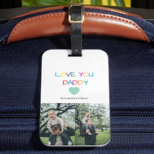 Kleurrijke "Love You Daddy" - Leuk en oprecht cade Bagagelabel