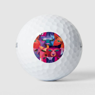 Kleurrijke Low Poly dieren patroon Golfballen