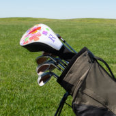 Kleurrijke Lucky Four Leaf Clovers monogram Golfheadcover (Insitu)