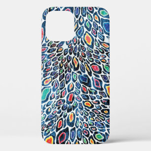 Kleurrijke luipaard: levendige textuurprint iPhone 12 hoesje
