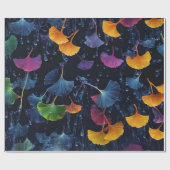 Kleurrijke Luminogram Ginkgo Bladeren Cadeaupapier (Vlak)