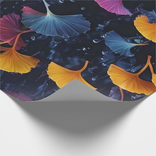 Kleurrijke Luminogram Ginkgo Bladeren Cadeaupapier (Hoek)
