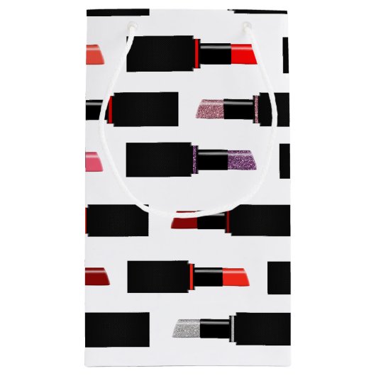 Kleurrijke Lux Lipstick Make-up Cosmetica Patroon Klein Cadeauzakje (Achterkant)