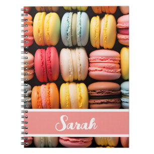 Kleurrijke macarons bakkerij notitieboek