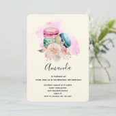 Kleurrijke Macarons en Bloemen Waterverf Verjaarda Kaart (Staand voorkant)