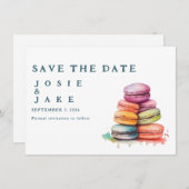 Kleurrijke macarons Sla de datum op Save The Date (Voorkant / Achterkant)