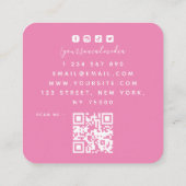 Kleurrijke Macarons Sweets Qr Code Moderne Bakery Vierkante Visitekaartje (Achterkant)