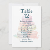 Kleurrijke macarons Tafelnummer Zitkaart (Achterkant)