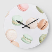 Kleurrijke macarons: zoet vallend patroon. grote klok (Voorkant)