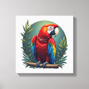 Kleurrijke Macaw Bird Canvas Muurkunst Afdruk