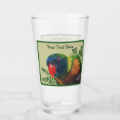 Kleurrijke Macaw Parrot Green verliest grens Glas (Achterkant)
