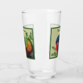 Kleurrijke Macaw Parrot Green verliest grens Glas (Links)