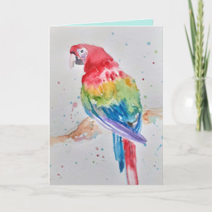 Kleurrijke Macaw Parrot Waterverf Groeten Kaart