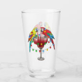 Kleurrijke Macaw Parrots Drink rode wijn Glas (Achterkant)