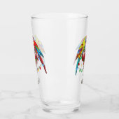 Kleurrijke Macaw Parrots Drink rode wijn Glas (Links)