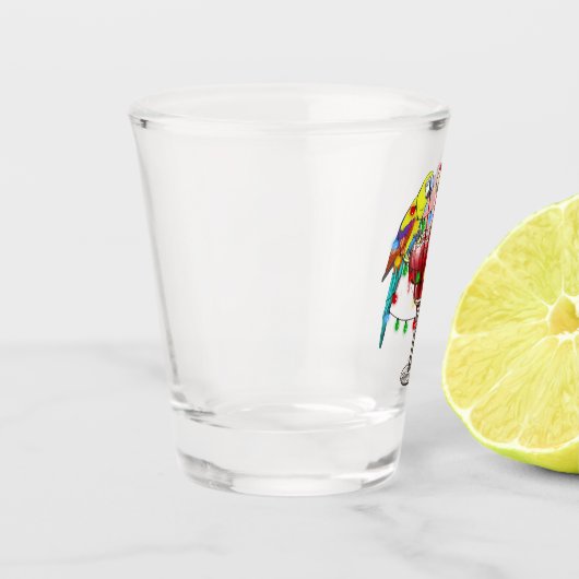 Kleurrijke Macaw Parrots Drink rode wijn Shot Glas (Links)