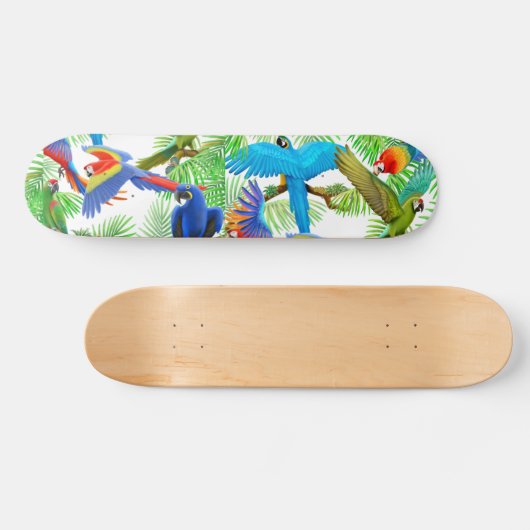 Kleurrijke Macaw Parrots Skateboard (Horizontaal)