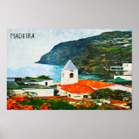 Kleurrijke Madeira Funchal olieverf