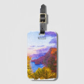 Kleurrijke Madeira Portugal landschap Reizen Bagagelabel (Voorkant (verticaal))