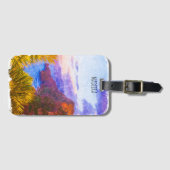 Kleurrijke Madeira Portugal landschap Reizen Bagagelabel (Voorkant (horizontaal))