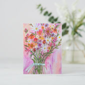 Kleurrijke Madeliefjes Boeket BEDANKT! Briefkaart (Staand voorkant)