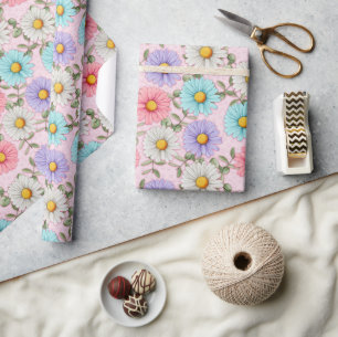 kleurrijke madeliefjes cadeaupapier