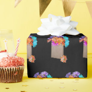 Kleurrijke Madeliefjes In Bruine Zak Cadeaupapier