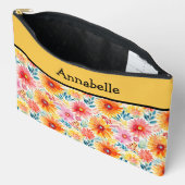 Kleurrijke madeliefjes print grote accessoire zakj etui (Open)