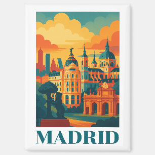 Kleurrijke Madrid Spanje Vintage Travel Magneet