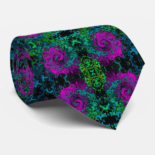 Kleurrijke Magenta Abstracte Groovy Vloeibare Kuns Stropdas