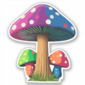 Kleurrijke Magic Mushroom Sticker (Voorkant)