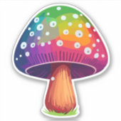 Kleurrijke Magic Mushroom Sticker (Voorkant)
