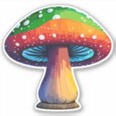 Kleurrijke Magic Mushroom Sticker (Voorkant)