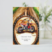 Kleurrijke Magische Motorfiets Verjaardag Bedankkaart (Staand voorkant)