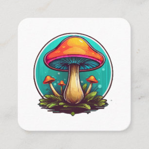 Kleurrijke Magische Paddenstoelen Vierkante Visitekaartje
